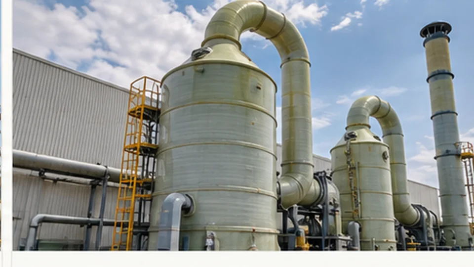 Sistema de extracción con torres y chimeneas industriales